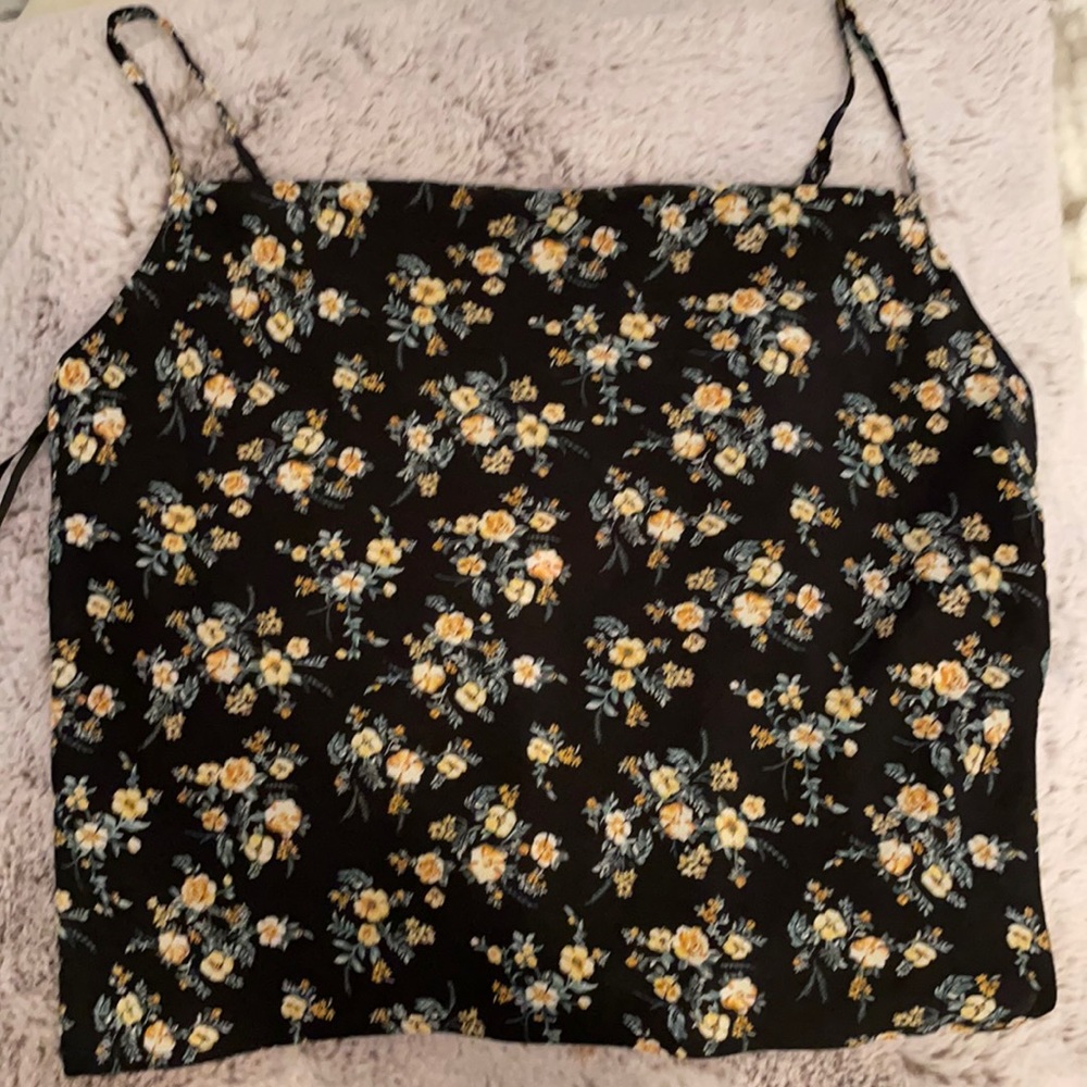 floral cowl neck tank